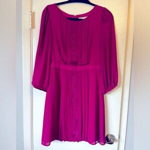 Jessica Simpson 3/4 sleeve fuschia dress